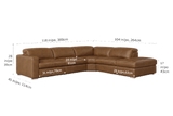Valencia Clara Distressed Leather Recliner Sectional Sofa