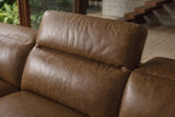 Valencia Clara Distressed Leather Recliner Sectional Sofa