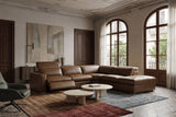 Valencia Clara Distressed Leather Recliner Sectional Sofa