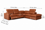 Valencia Clara Distressed Leather Recliner Sectional Sofa