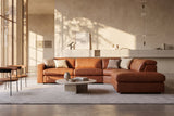 Valencia Clara Distressed Leather Recliner Sectional Sofa