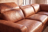Valencia Clara Distressed Leather Recliner Sectional Sofa
