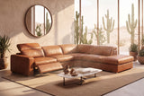 Valencia Clara Distressed Leather Recliner Sectional Sofa