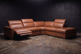 Valencia Clara Distressed Leather Recliner Sectional Sofa