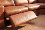 Valencia Clara Distressed Leather Recliner Sectional Sofa