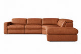 Valencia Clara Distressed Leather Recliner Sectional Sofa