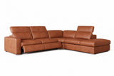 Valencia Clara Distressed Leather Recliner Sectional Sofa