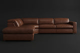 Valencia Clara Distressed Leather Recliner Sectional Sofa