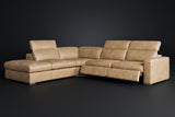 Valencia Clara Distressed Leather Recliner Sectional Sofa