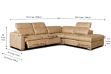 Valencia Clara Distressed Leather Recliner Sectional Sofa