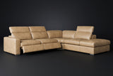 Valencia Clara Distressed Leather Recliner Sectional Sofa