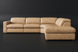 Valencia Clara Distressed Leather Recliner Sectional Sofa