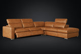 Valencia Clara Distressed Leather Recliner Sectional Sofa