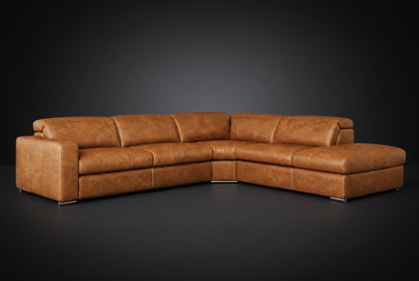 Valencia Clara Distressed Leather Recliner Sectional Sofa