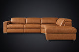 Valencia Clara Distressed Leather Recliner Sectional Sofa