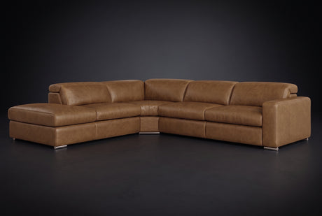 Valencia Clara Distressed Leather Recliner Sectional Sofa