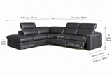 Valencia Clara Distressed Leather Recliner Sectional Sofa