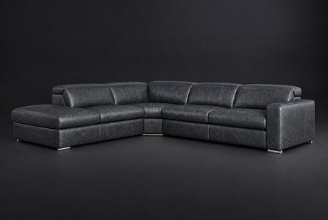 Valencia Clara Distressed Leather Recliner Sectional Sofa