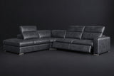 Valencia Clara Distressed Leather Recliner Sectional Sofa
