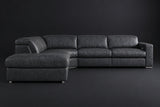 Valencia Clara Distressed Leather Recliner Sectional Sofa
