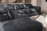 Valencia Clara Distressed Leather Recliner Sectional Sofa