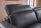 Valencia Clara Distressed Leather Recliner Sectional Sofa
