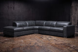 Valencia Clara Distressed Leather Recliner Sectional Sofa