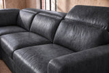 Valencia Clara Distressed Leather Recliner Sectional Sofa