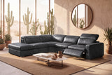 Valencia Clara Distressed Leather Recliner Sectional Sofa