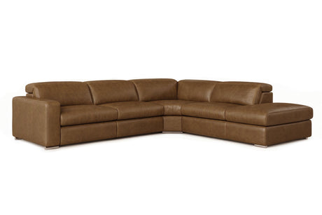Valencia Clara Distressed Leather Recliner Sectional Sofa