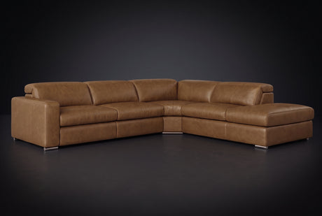 Valencia Clara Distressed Leather Recliner Sectional Sofa