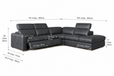 Valencia Clara Distressed Leather Recliner Sectional Sofa