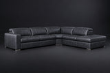 Valencia Clara Distressed Leather Recliner Sectional Sofa