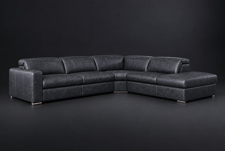 Valencia Clara Distressed Leather Recliner Sectional Sofa