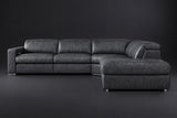 Valencia Clara Distressed Leather Recliner Sectional Sofa