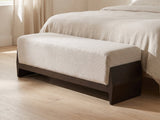 Como Wood Cradle Bench in a sunlit room