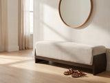 The Como bench styled in a room setting
