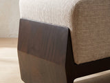 Close-up detail of the Como bench