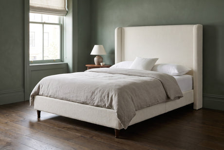 Conversano Cream Boucle Wingback Bed