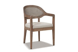 Corigliano Cane-Back Solid Oak Dining Chair on a white background