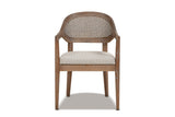 Corigliano Cane-Back Solid Oak Dining Chair, front view
