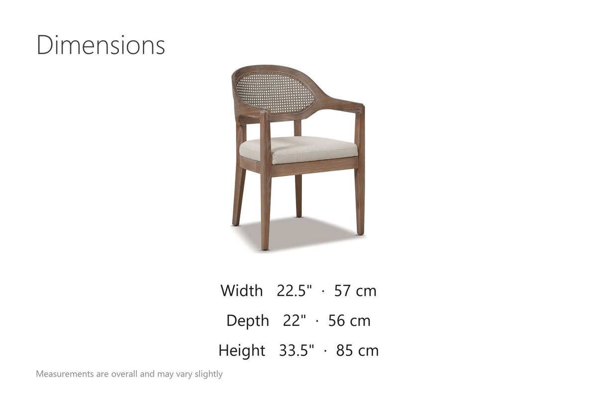 Corigliano Cane-Back Solid Oak Dining Chair dimensions