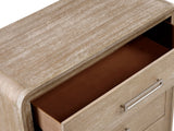 Close-up of the Cortina 40-Inch Natural Oak 5-Drawer Chest: drawer