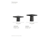 Cortona Cast Aluminum Pedestal Coffee Tables, Set of 2 dimensions: taller table 20.75 in square and 16.5 in high, lower table 20.75 in square and 12.75 in high