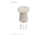Craco Whitewashed Mango Pedestal Side Table dimensions: 16.0 in wide, 16.0 in deep, 18.0 in high