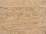 Close-up of the Crispiano Mango Wood Open Frame Console Table: the natural mango grain of the top