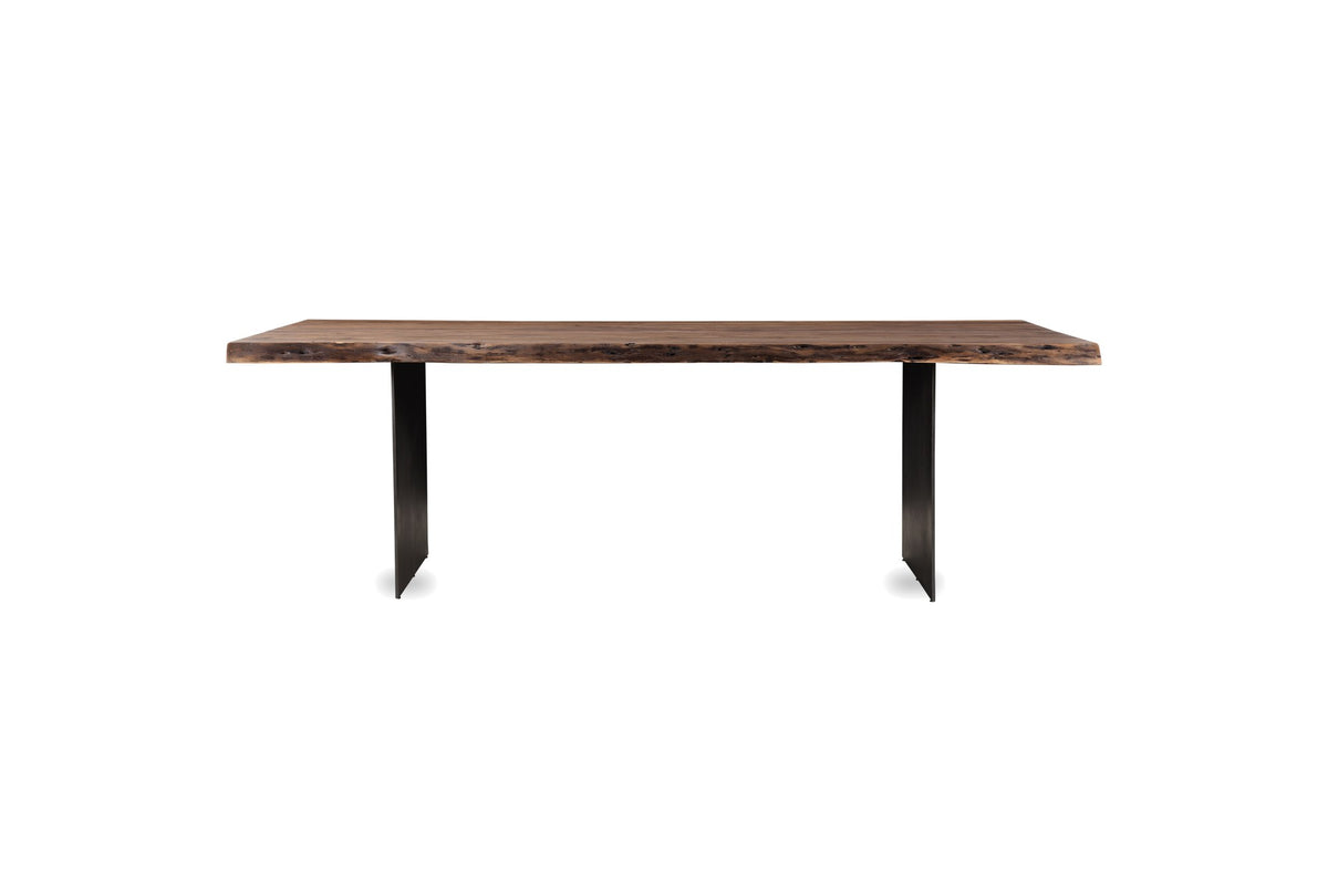 Cropalati 94-Inch Live-Edge Solid Acacia Dining Table, front view