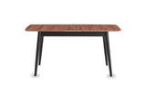Crosia 63-Inch Rectangular Walnut Veneer Extending Dining Table, front view