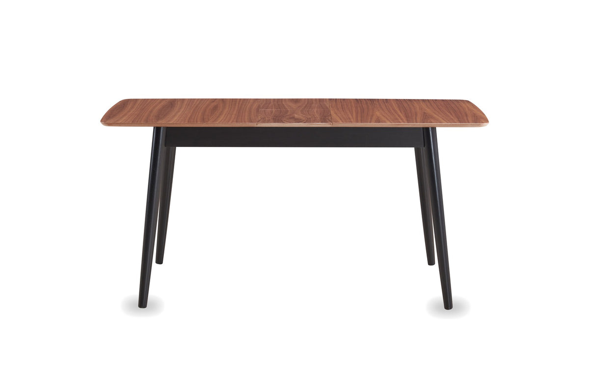 Crosia 63-Inch Rectangular Walnut Veneer Extending Dining Table, front view