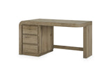 Curinga 58-Inch 3-Drawer Knotty Oak Veneer Waterfall Executive Desk on a white background